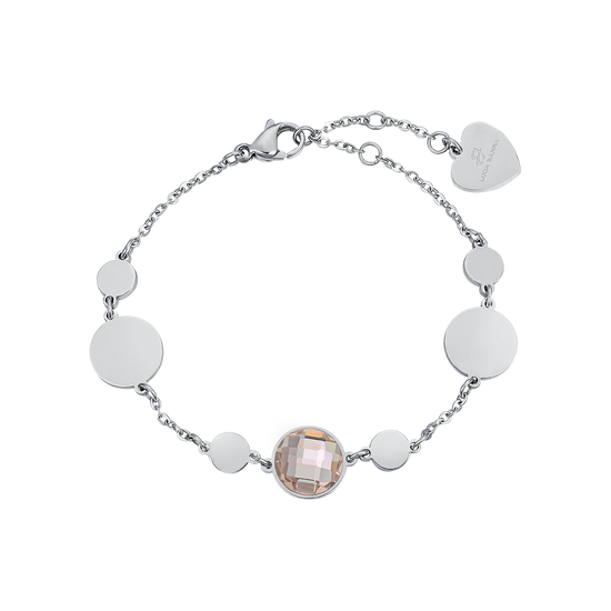 PULSERA DE ACERO CON PIEDRAS DE SOMBRA DORADAS