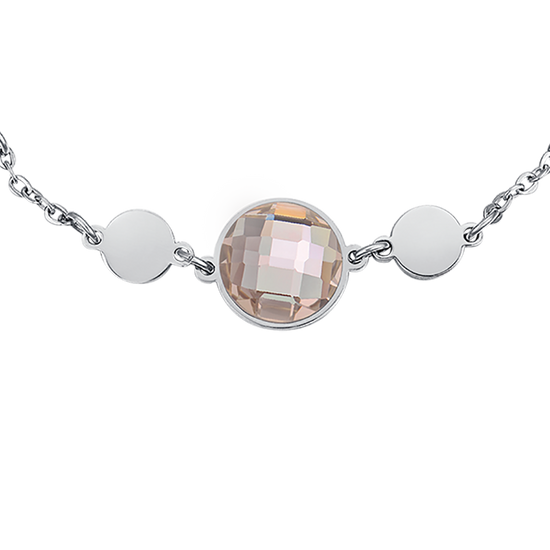 PULSERA DE ACERO CON PIEDRAS DE SOMBRA DORADAS