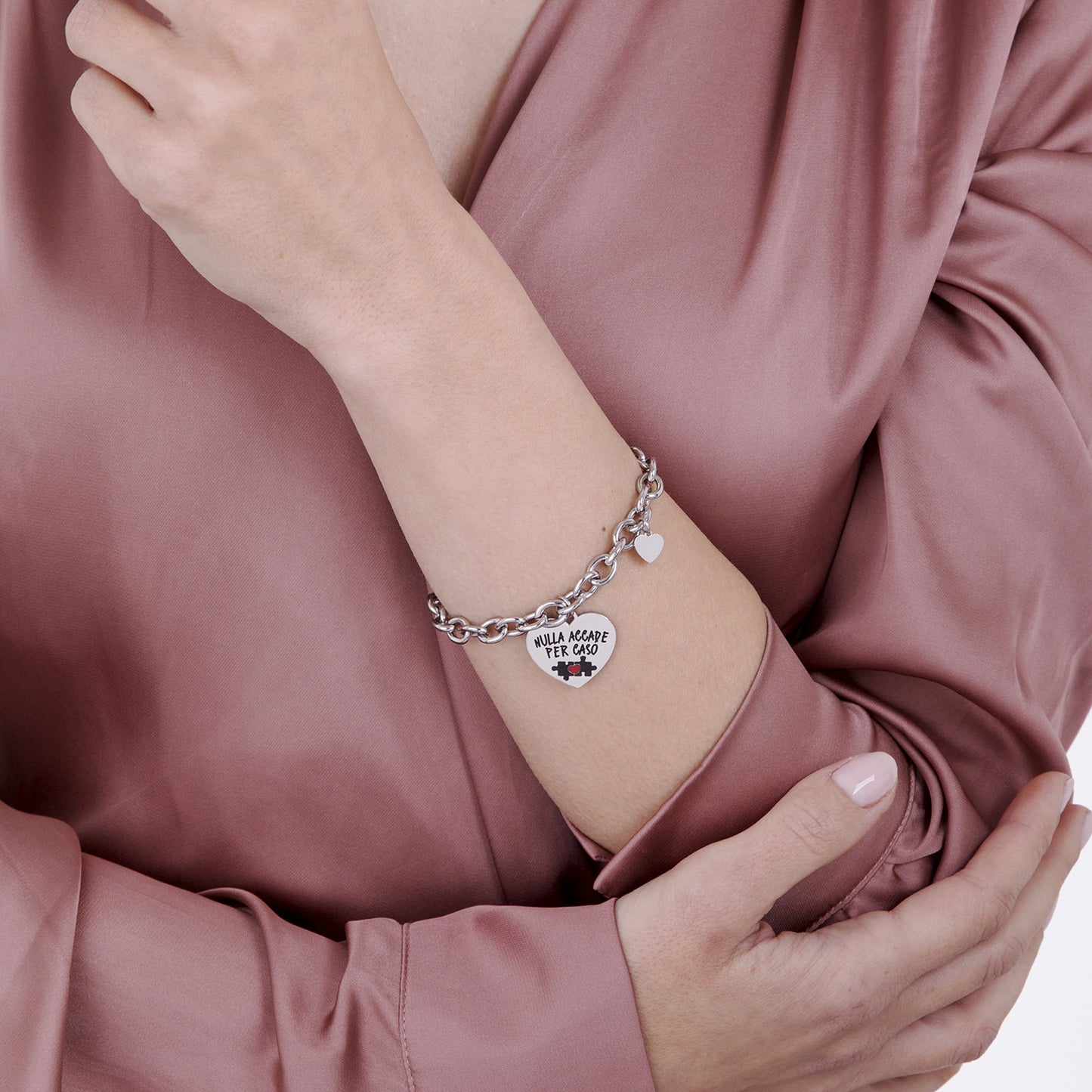 BRAZALETE DE ACERO PARA MUJER NADA SUCEDE POR CASUALIDAD