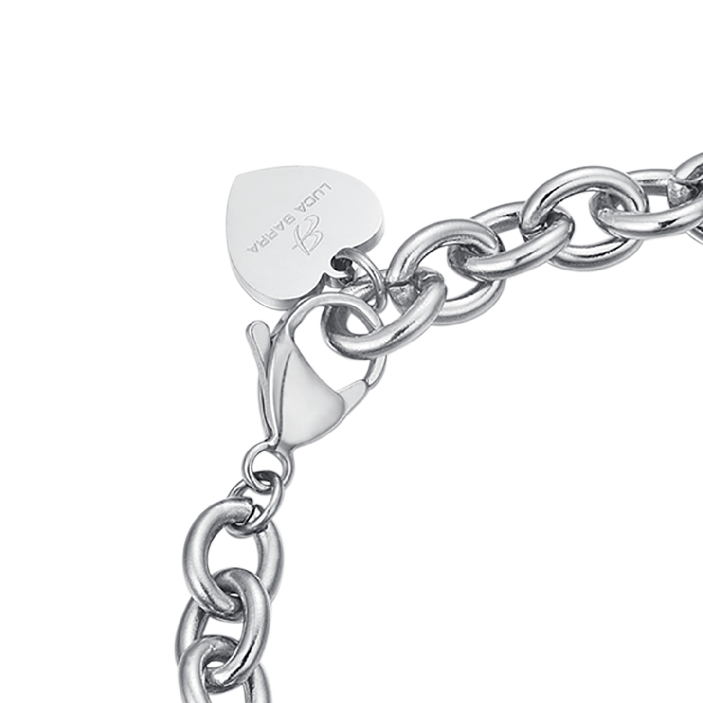 PULSERA DE ACERO CON CORAZÓN DE ORO IP