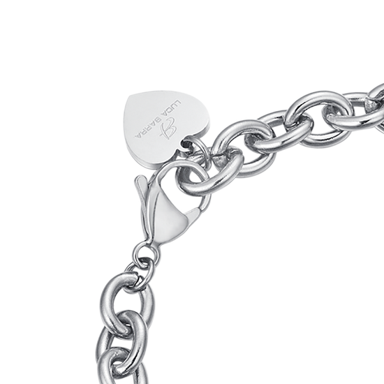 PULSERA DE ACERO CON CORAZÓN DE ORO IP