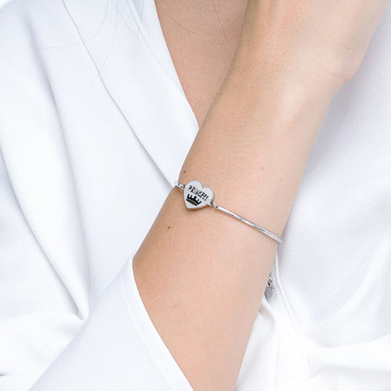 BRAZALETE DE ACERO PARA MUJER CON INSCRIPCIÓN PRINCESA