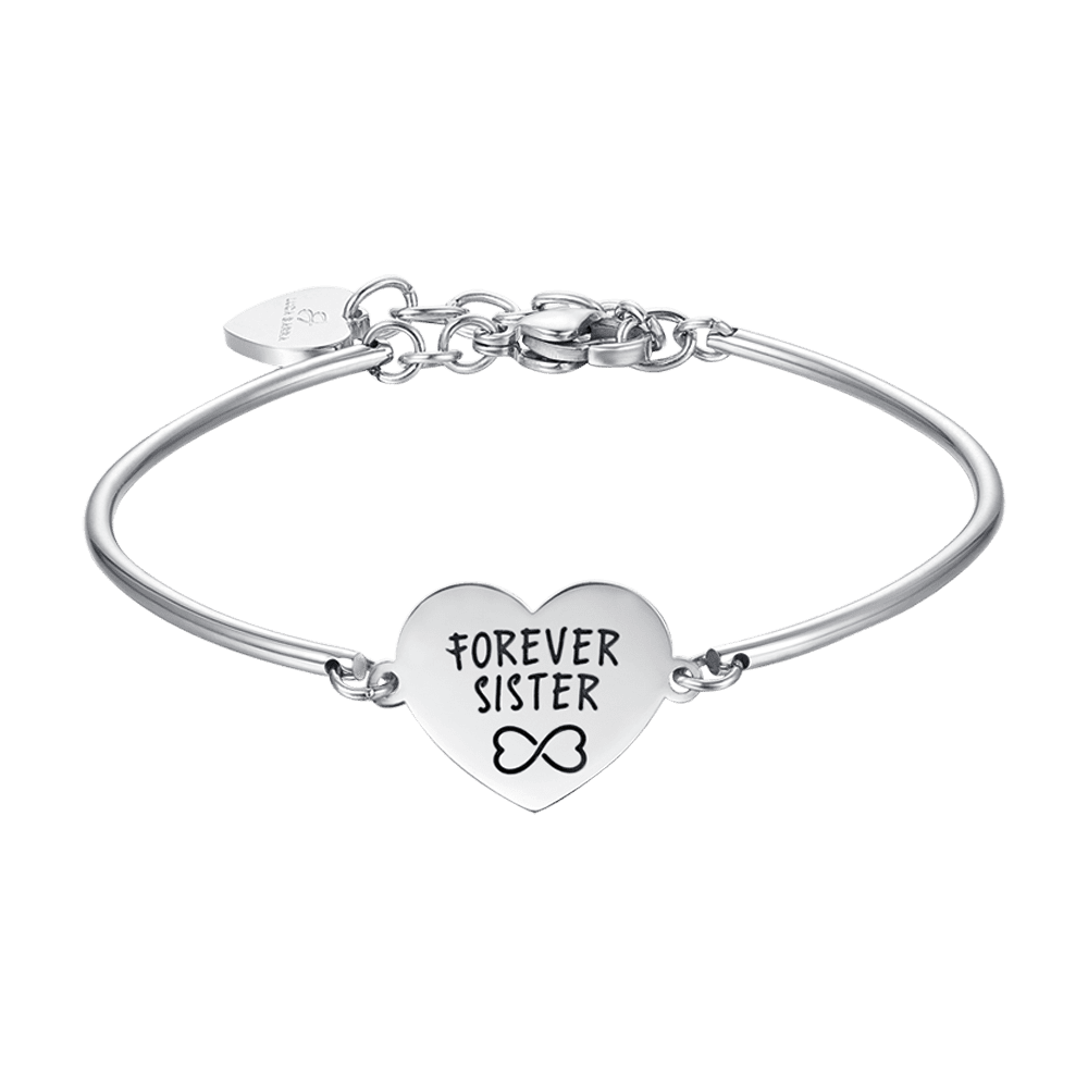 PULSERA DE MUJER EN ACERO CON ESCRITURA PARA SIEMPRE HERMANA Luca Barra