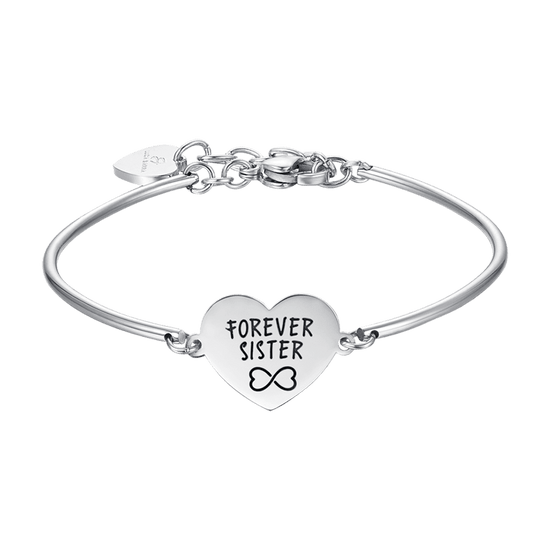 PULSERA DE MUJER EN ACERO CON ESCRITURA PARA SIEMPRE HERMANA Luca Barra