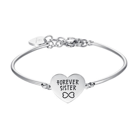 BRAZALETE DE ACERO PARA SEÑORAS CON LA INSCRIPCIÓN "FOREVER SISTER