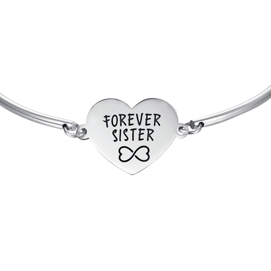 BRAZALETE DE ACERO PARA SEÑORAS CON LA INSCRIPCIÓN "FOREVER SISTER
