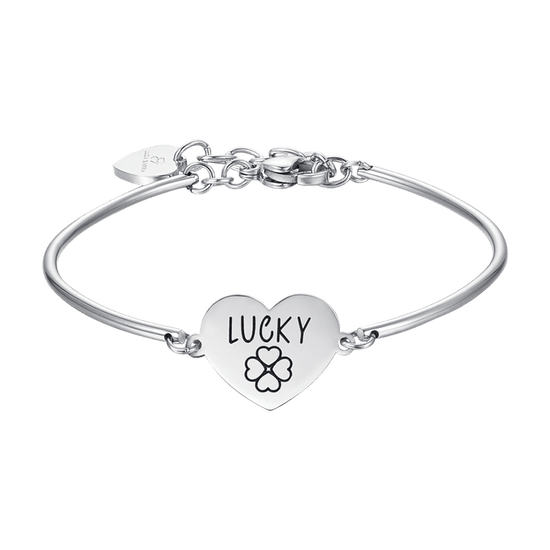 PULSERA DE ACERO PARA MUJER CON GUIÓN DE LA SUERTE Luca Barra