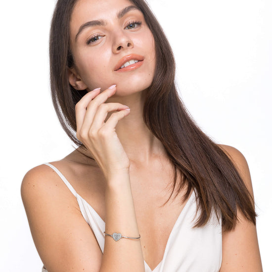 PULSERA DE ACERO PARA MUJER CON INSCRIPCIÓN DE LA SUERTE