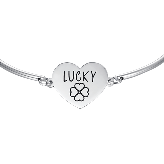 PULSERA DE ACERO PARA MUJER CON INSCRIPCIÓN DE LA SUERTE