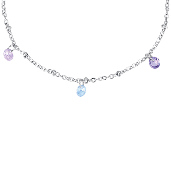 PULSERA DE ACERO PARA MUJER CON CRISTALES MULTICOLOR