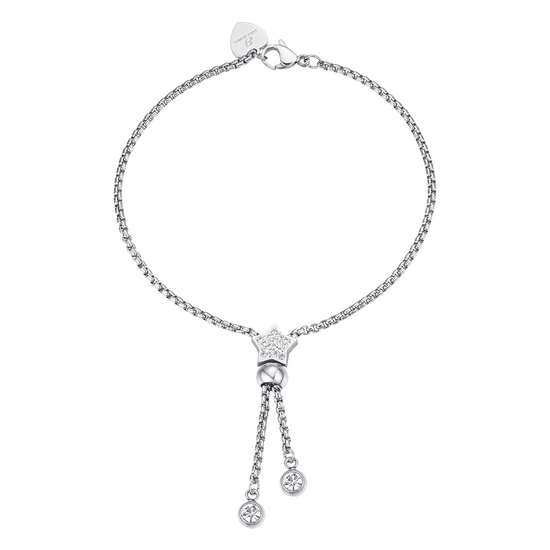 PULSERA ESTRELLA DE ACERO CON CRISTALES BLANCOS