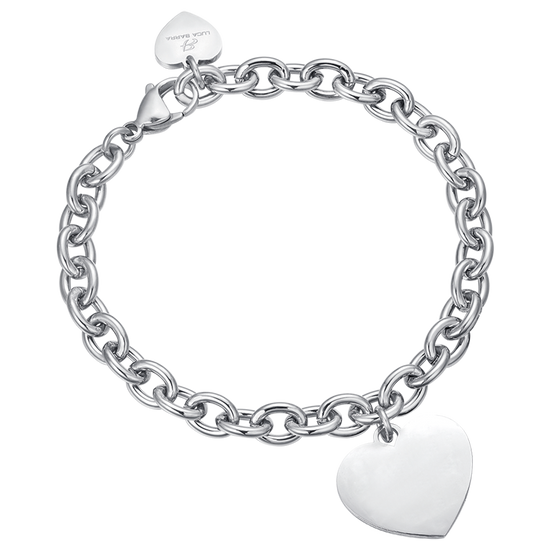 PULSERA PERSONALIZADA DE ACERO CON ESLABONES EN FORMA DE CORAZÓN PARA MUJER