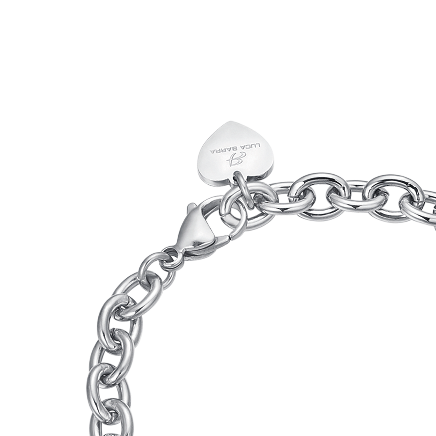 PULSERA PERSONALIZADA DE ACERO CON ESLABONES EN FORMA DE CORAZÓN PARA MUJER