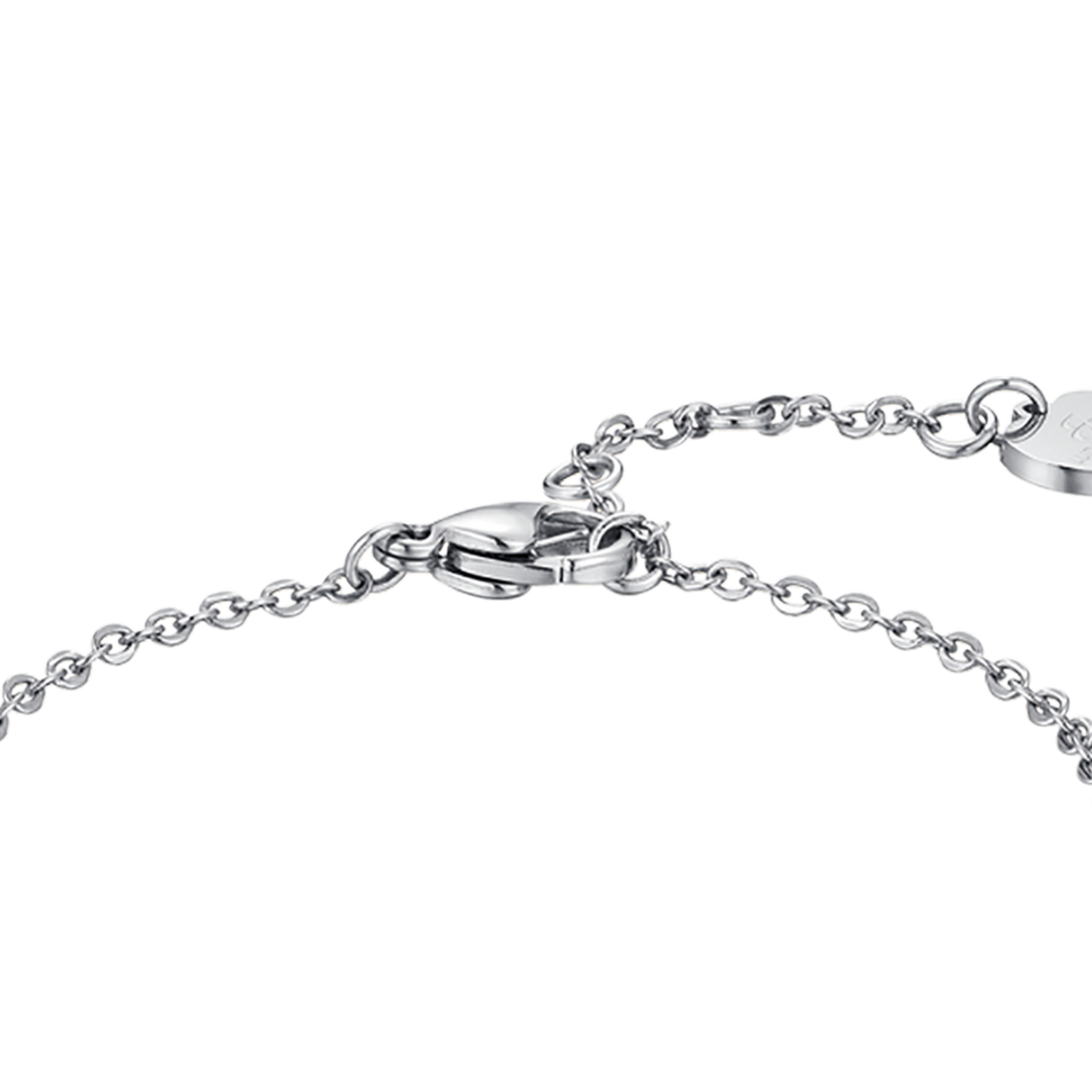 PULSERA DE ACERO CON CORAZONES Y PIEDRAS AZULES