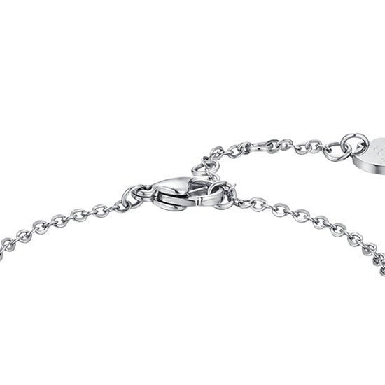 Subir imagen a la galería PULSERA DE ACERO CON CORAZONES Y PIEDRAS AZULES
