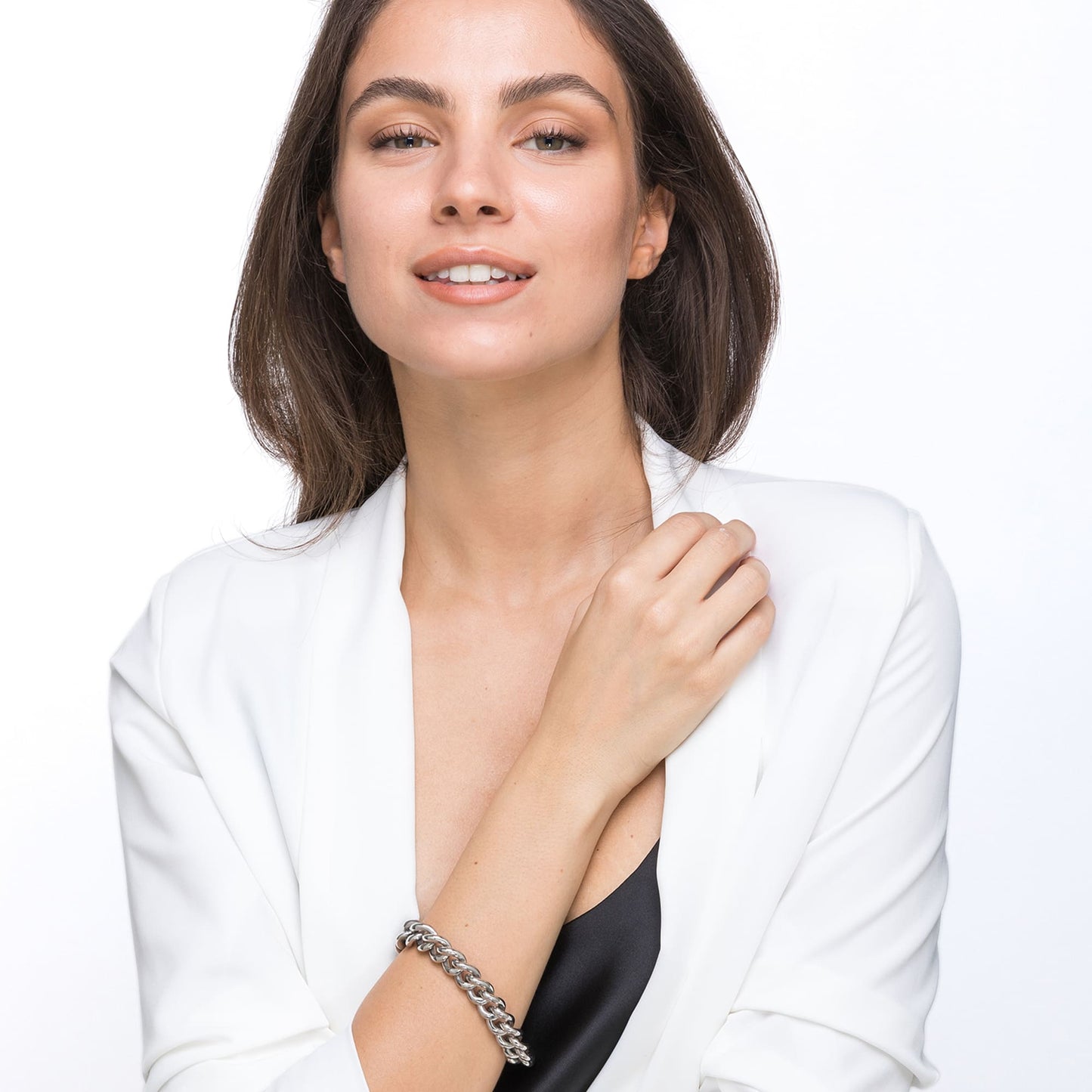 PULSERA DE ESLABONES DE ACERO PARA MUJER