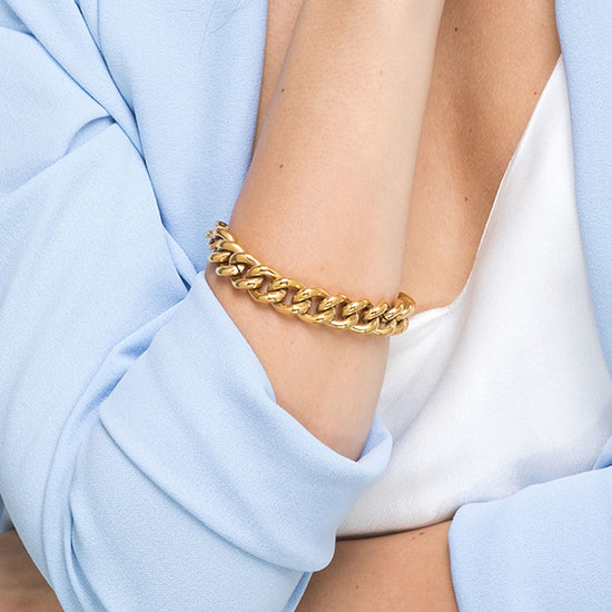PULSERA DE ESLABONES DE ACERO PARA MUJER