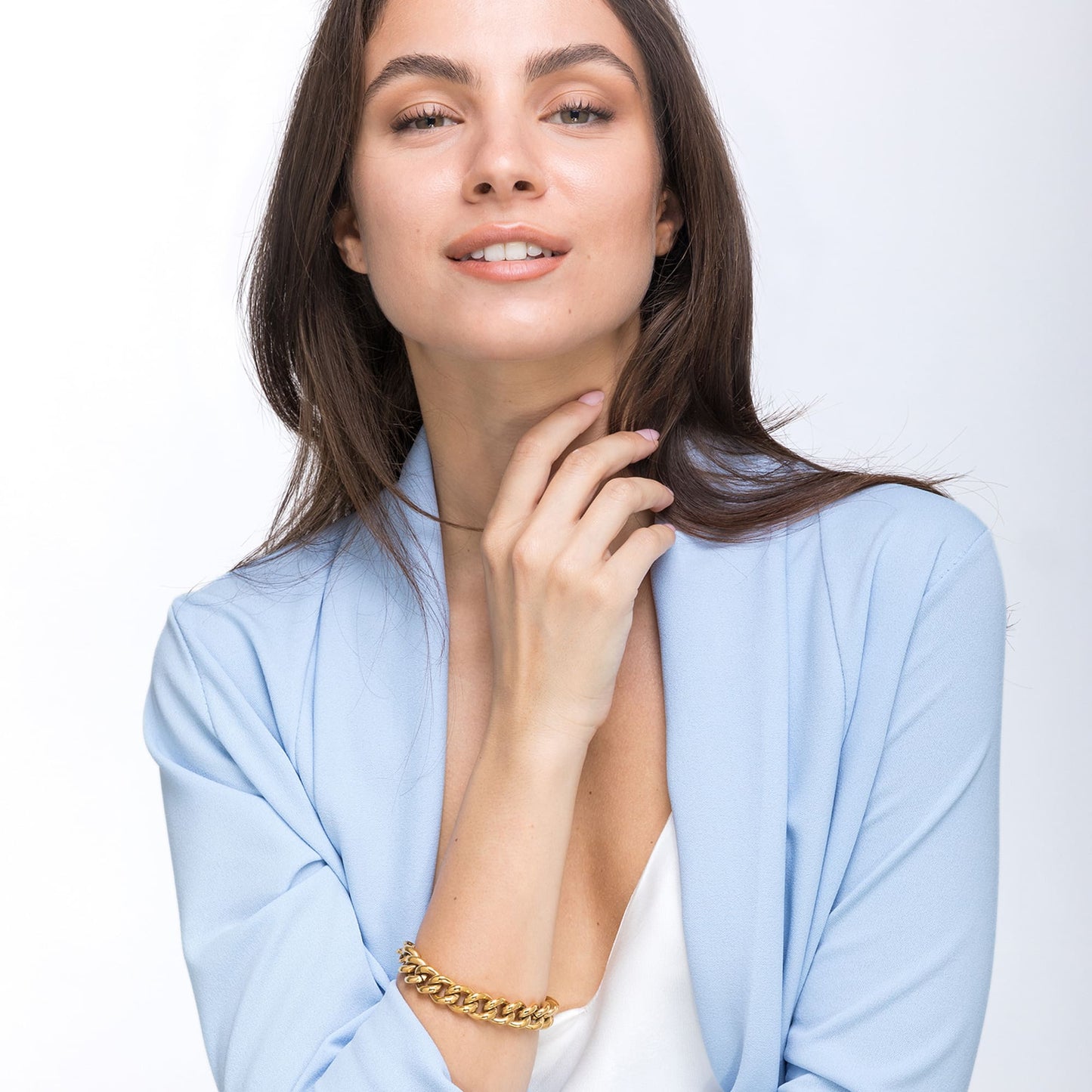 PULSERA DE ESLABONES DE ACERO PARA MUJER