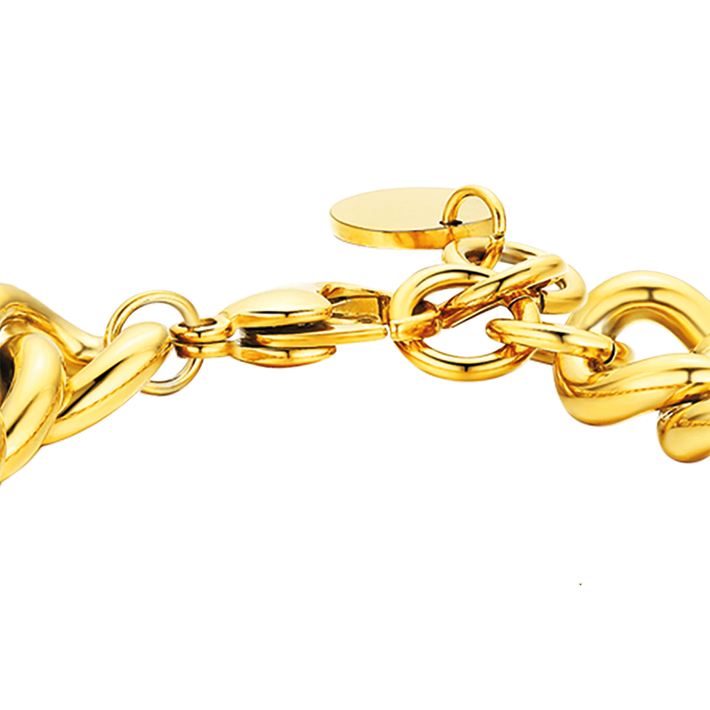 PULSERA DE ACERO PARA MUJER CON ESLABÓN DE CADENA DE CRISTALES BLANCOS