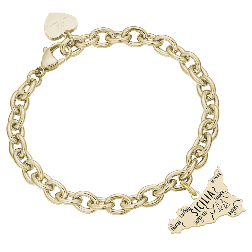 SICILIA BRAZALETE DE ACERO CHAPADO EN ORO PARA MUJER