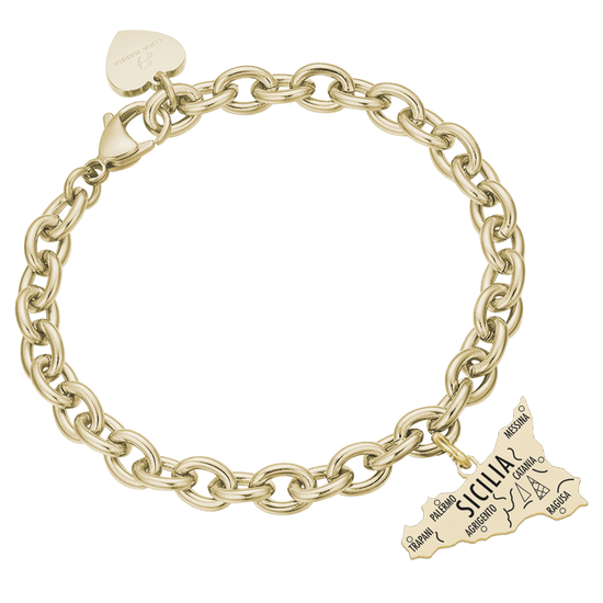 SICILIA BRAZALETE DE ACERO CHAPADO EN ORO PARA MUJER