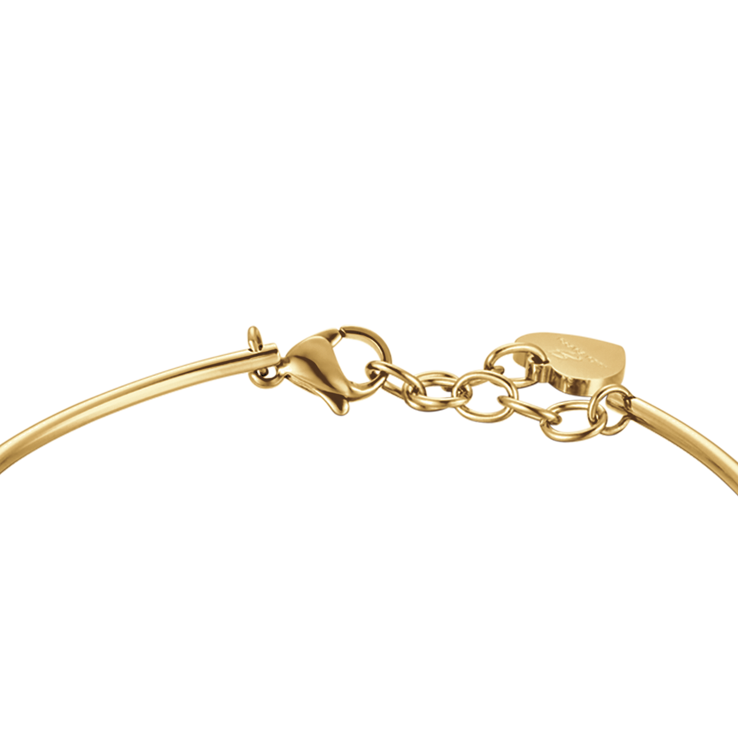 IP PULSERA DE ACERO DORADO PARA MUJER CON CORAZÓN E INFINITO