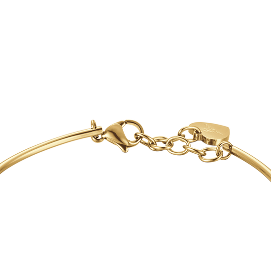 IP PULSERA DE ACERO DORADO PARA MUJER CON CORAZÓN E INFINITO