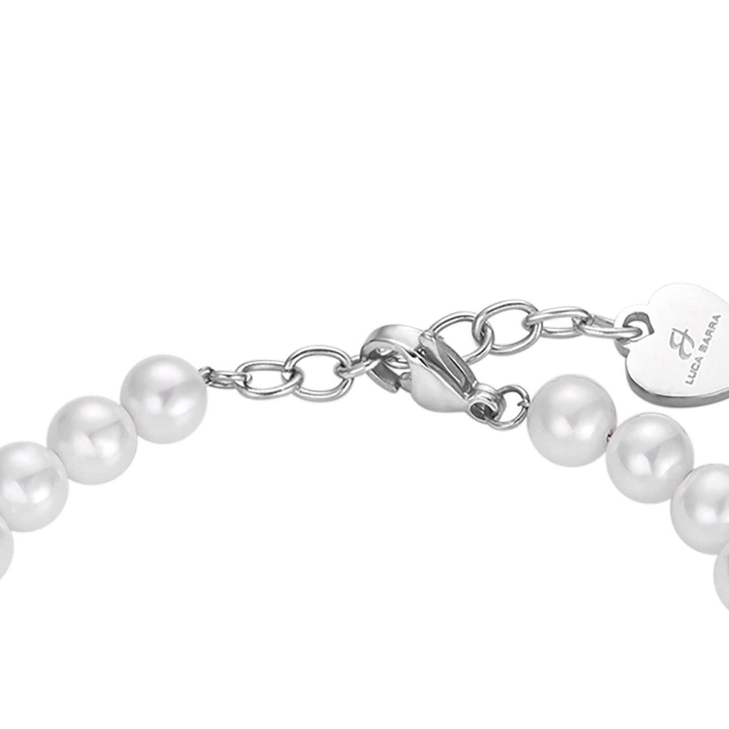 PULSERA DE PERLAS DE MUJER CON CRISTALES BLANCOS