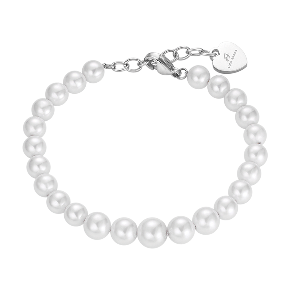 PULSERA DE PERLAS BLANCAS MUJER