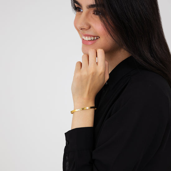 PULSERA DE ACERO CHAPADO EN ORO DO WHAT YOU LOVE