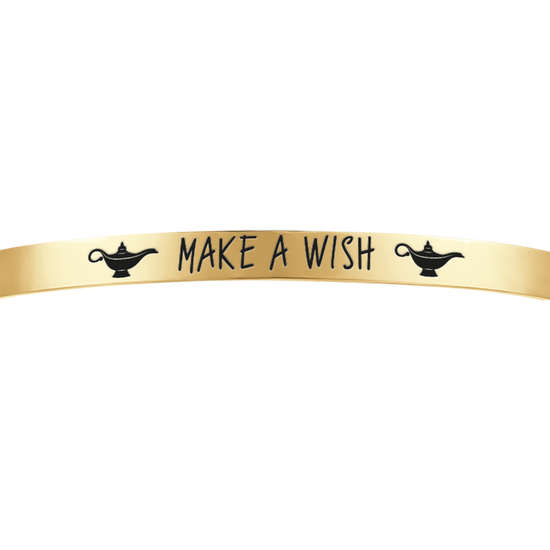 MAKE A WISH BRAZALETE DE ACERO DORADO PARA MUJER