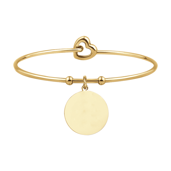 PULSERA CIRCULAR DE ACERO DORADO PERSONALIZADA PARA MUJER