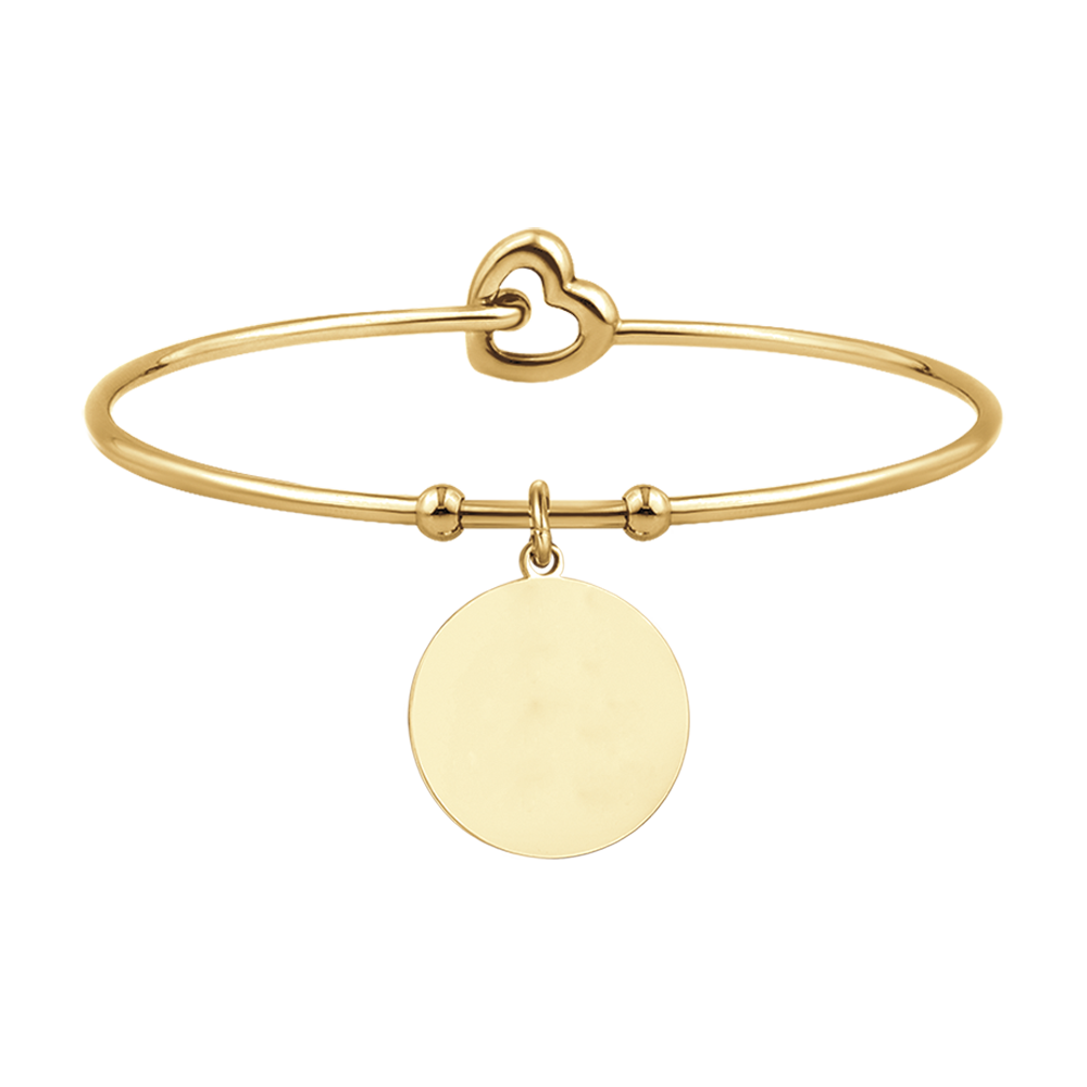 PULSERA CIRCULAR DE ACERO DORADO PERSONALIZADA PARA MUJER