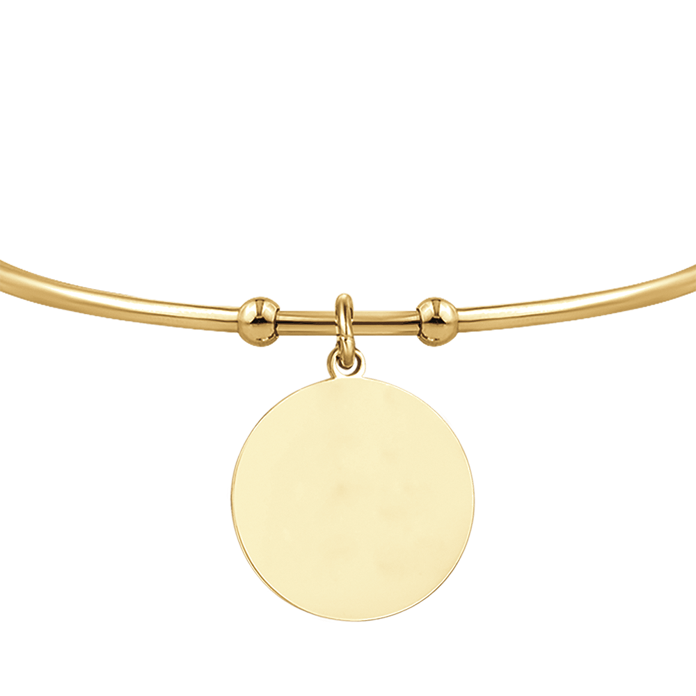 PULSERA CIRCULAR DE ACERO DORADO PERSONALIZADA PARA MUJER