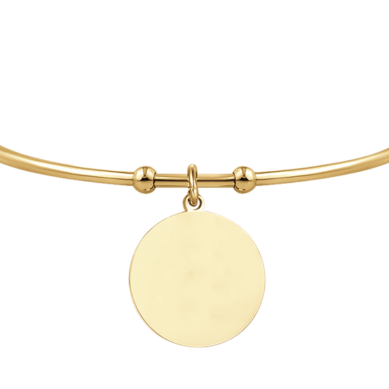 PULSERA CIRCULAR DE ACERO DORADO PERSONALIZADA PARA MUJER