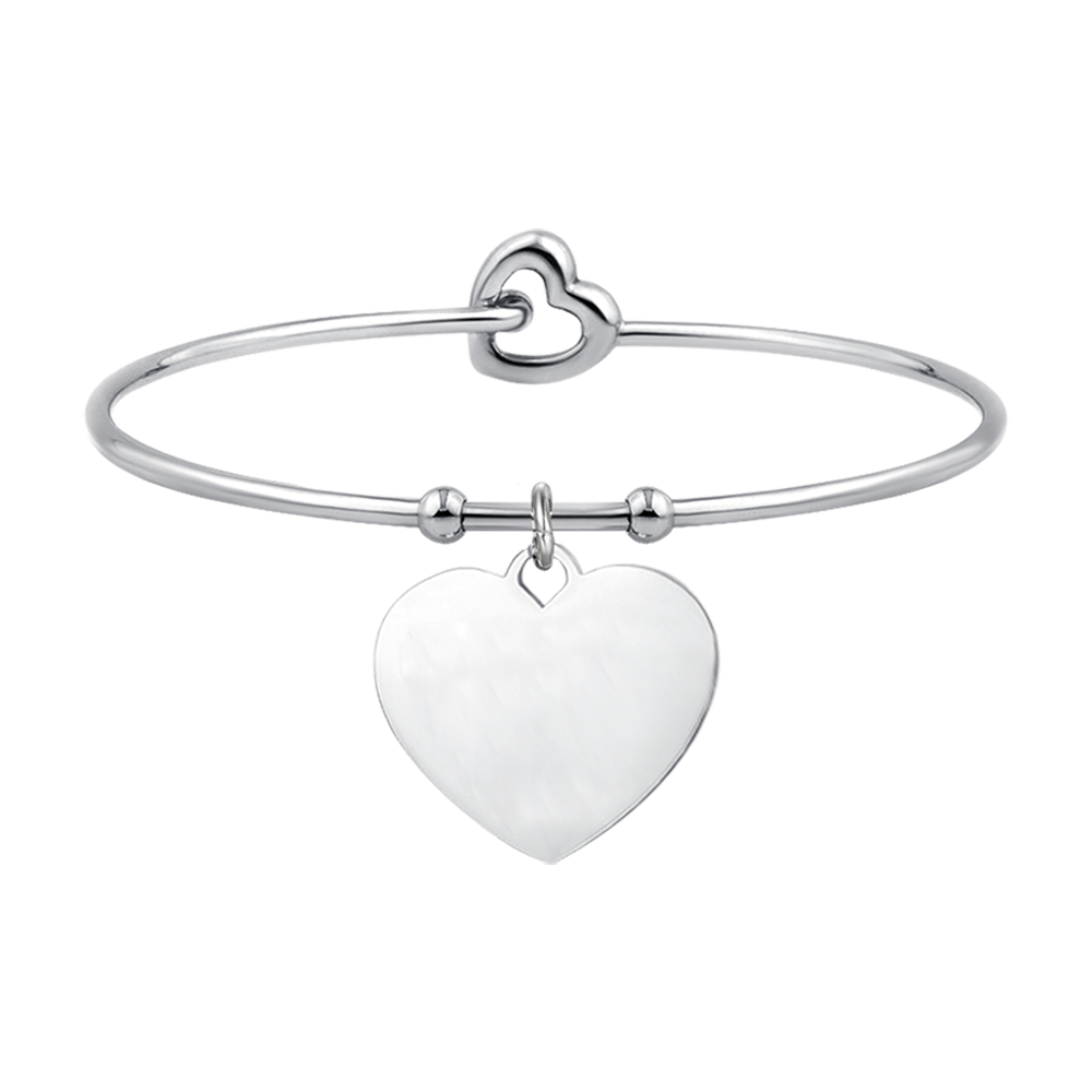 PULSERA PERSONALIZADA DE ACERO PARA MUJER CON CORAZÓN