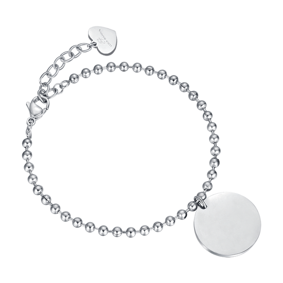 PULSERA PERSONALIZADA DE ACERO PARA MUJER CON PLACA
