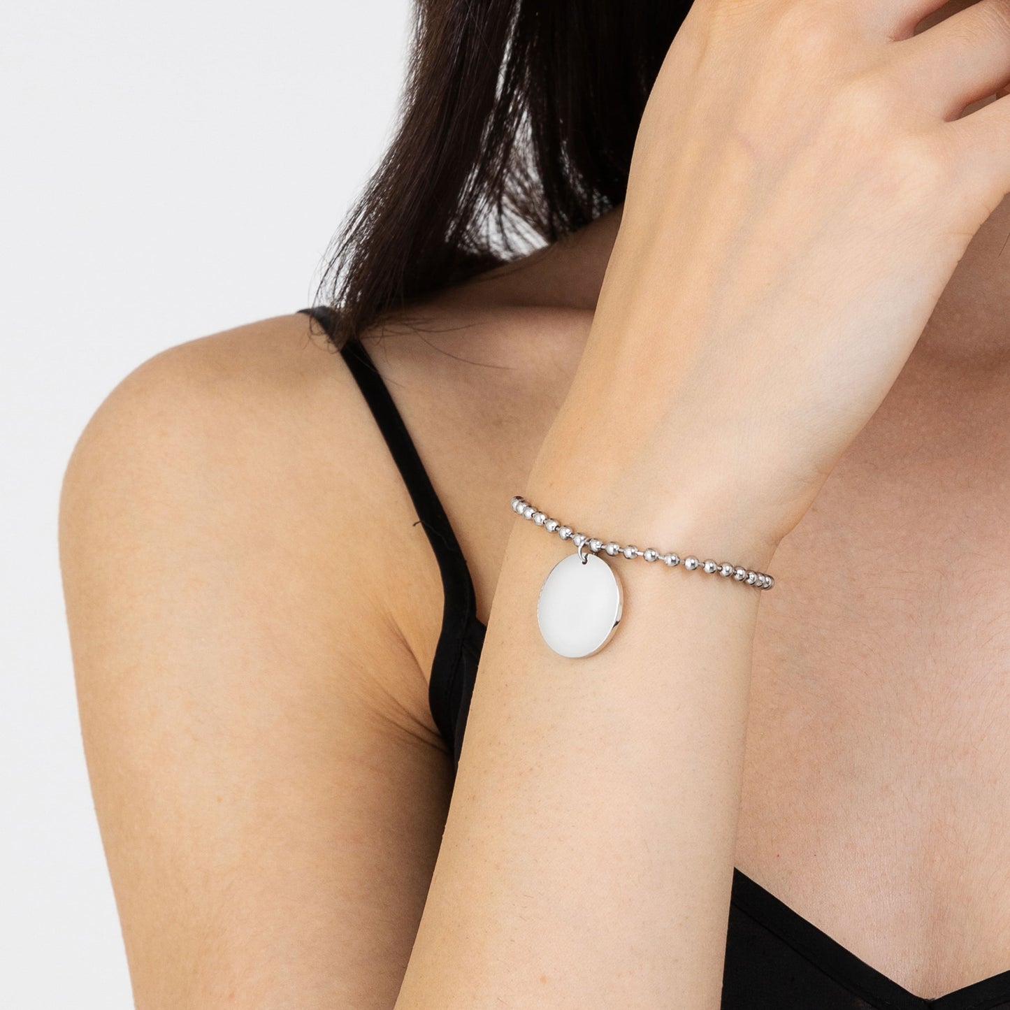 PULSERA PERSONALIZADA DE ACERO CHAPADO EN ORO PARA MUJER