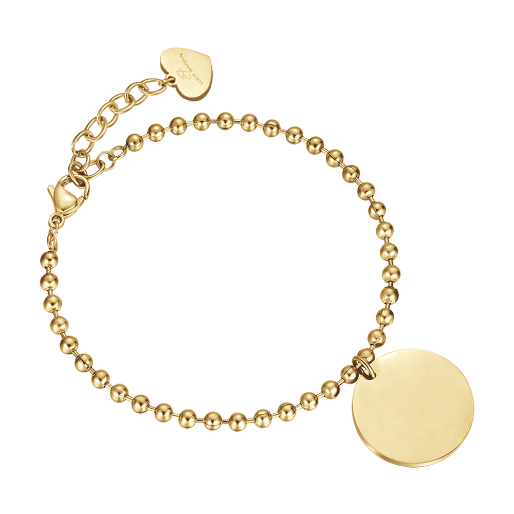 PULSERA PERSONALIZADA DE ACERO CHAPADO EN ORO PARA MUJER