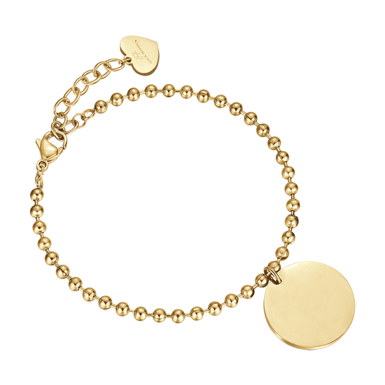 PULSERA PERSONALIZADA DE ACERO CHAPADO EN ORO PARA MUJER