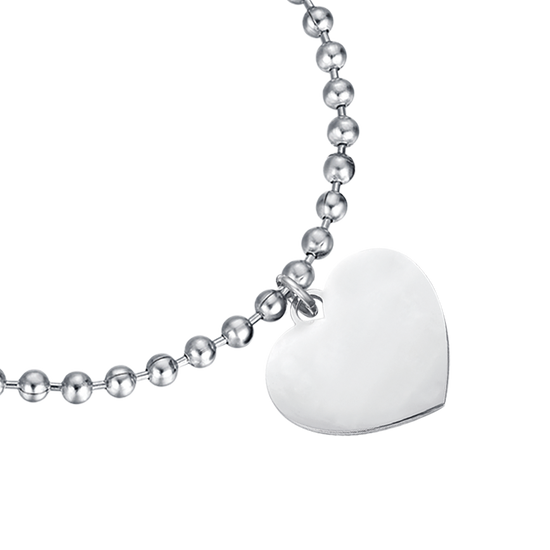 PULSERA PERSONALIZADA DE ACERO PARA MUJER CON CORAZONES
