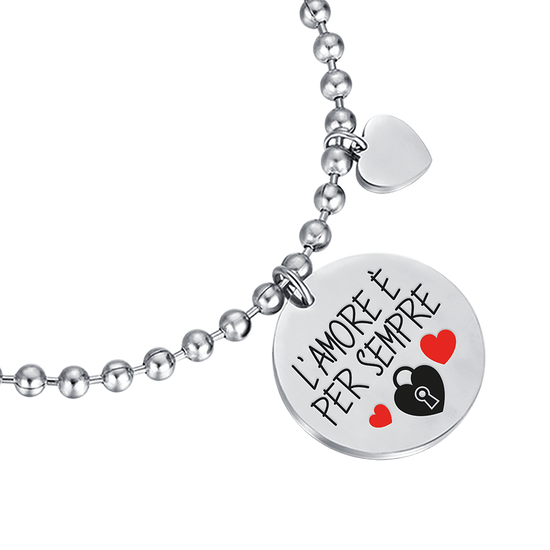 PULSERA DE ACERO PARA MUJER LOVE IS FOREVER