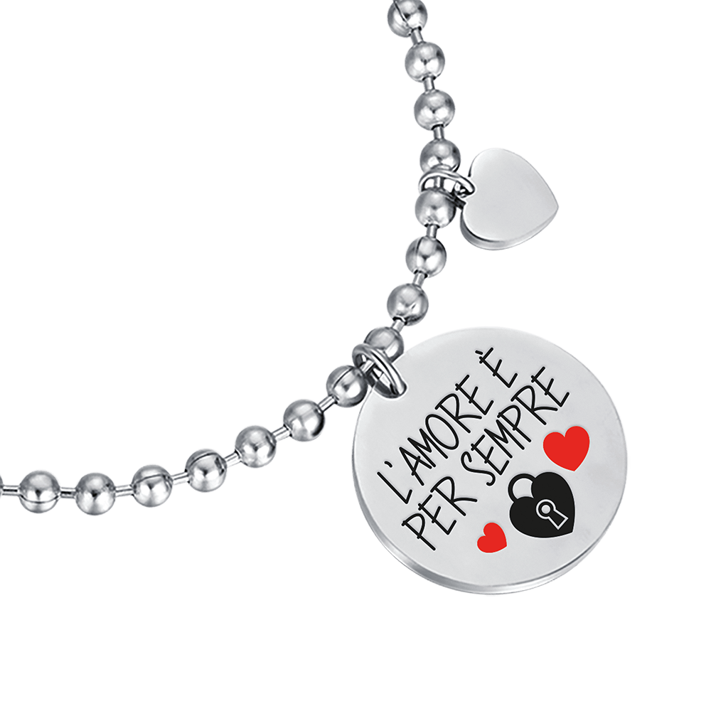 PULSERA DE ACERO PARA MUJER LOVE IS FOREVER