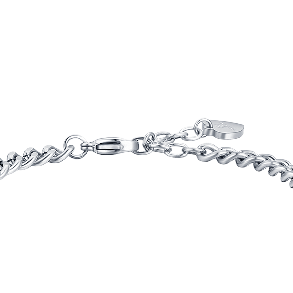 PULSERA AMOROSA DE ACERO PARA MUJER CON CRISTALES BLANCOS