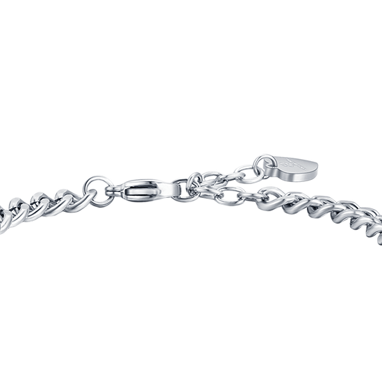 PULSERA AMOROSA DE ACERO PARA MUJER CON CRISTALES BLANCOS