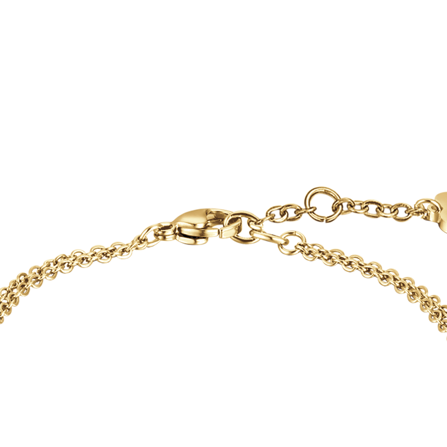 PULSERA DE ACERO DORADO PARA MUJER CON CRISTALES NEGROS