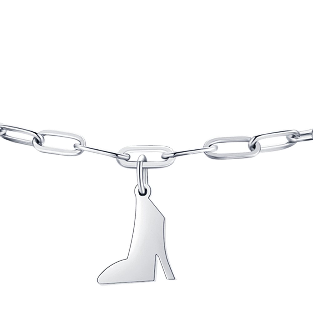 PULSERA DE ACERO PARA MUJER CON CORAZÓN, ZAPATO Y ESTRELLA