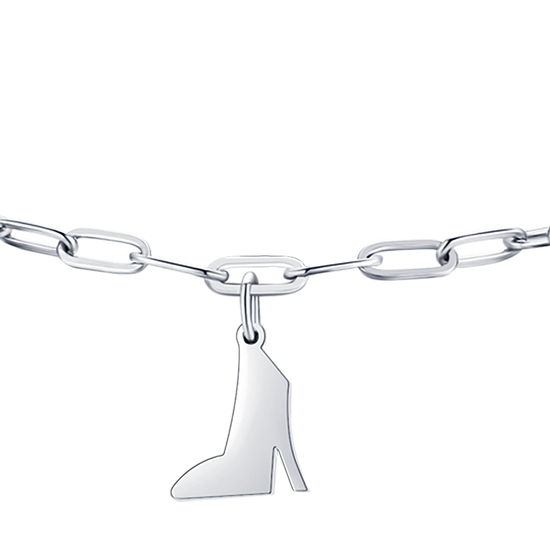 PULSERA DE ACERO PARA MUJER CON CORAZÓN, ZAPATO Y ESTRELLA