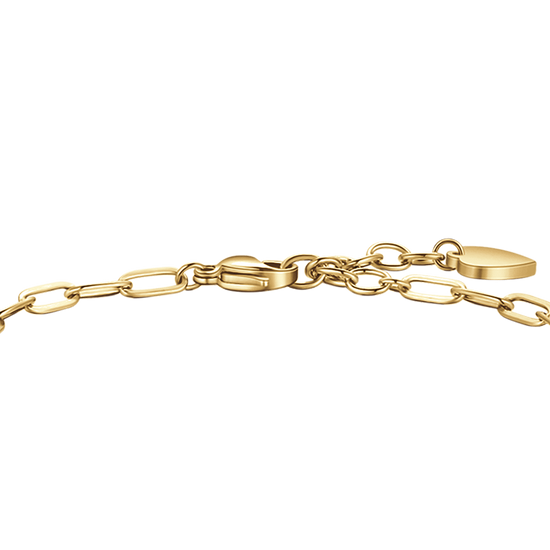 PULSERA DE ACERO DORADO PARA MUJER CON LUNA, BÚHO Y ESTRELLA