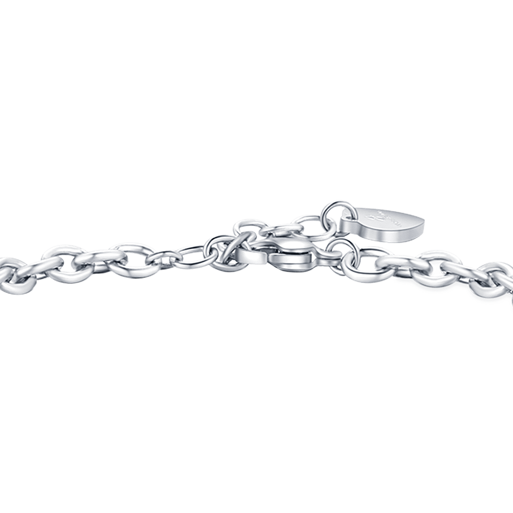 PULSERA DE ACERO PARA MUJER CON EL SÍMBOLO DE LA PAZ